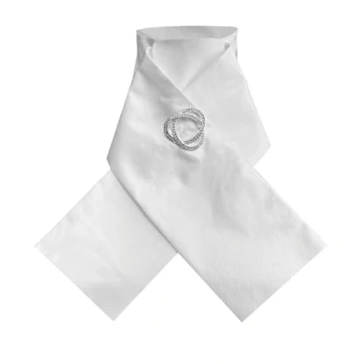 Image of Equetech Ready Tied Riding Equestrian Dressage Stock Plain (Stock Pin not included) White