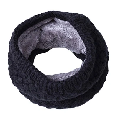 Image of Bluelans® Men Women Winter Thick Knitted Snood Scarf Cosy Woollen Loop Infinity Neck Warmer,9 Colors (Black)