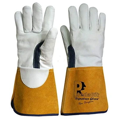 Image of Predator By Ron Tig Goat Gauntlet Leather Welding Gloves