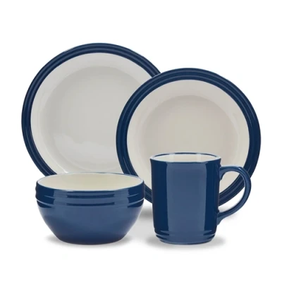 Image of Barbary &amp; Oak Foundry 16 Piece Dinnerware Set Blue