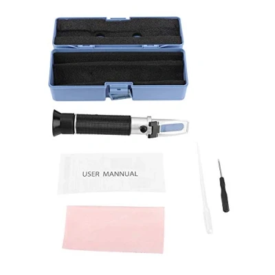 Image of TOPINCN Portable Alcohol Refractometer, 0 80% Measuring Range Wine Spirits Tester Meter Instrument with ATC for Home Brewing Making