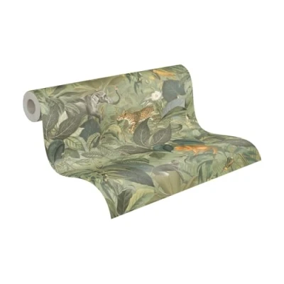 Image of A.S. Création PintWalls 387243 Non Woven Wallpaper Jungle Animals Leaves 10.05 x 0.53 m Made in Germany