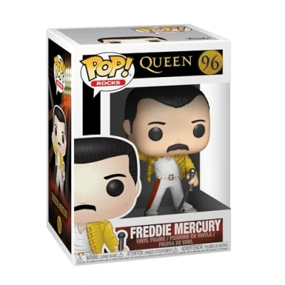 Image of Funko Pop! Rocks: Queen Freddie Mercury Wembley 1986 Collectable Vinyl Figure Gift Idea Official Merchandise Toys for Kids &amp; Adults Music Fans Model Collectors and Display