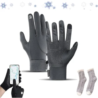 Image of GLSAYZU Tozuor Thermal Gloves, Touchscreen Winter Warm Gloves Waterproof Cycling Running Driving (Medium,02)