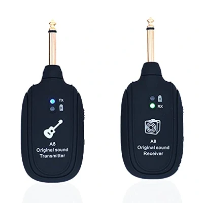 Image of Alnicov Wireless Guitar System 20Hz 20kHz UHF Transmitter Receiver for Electric Bass Violin A8 upgraded version