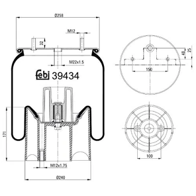 Image of 9463281401, A9463281401, JAE3010501401 Boot, air suspension FEBI BILSTEIN 39434 Rear Axle Left, Right MERCEDES BENZ: ATEGO 2