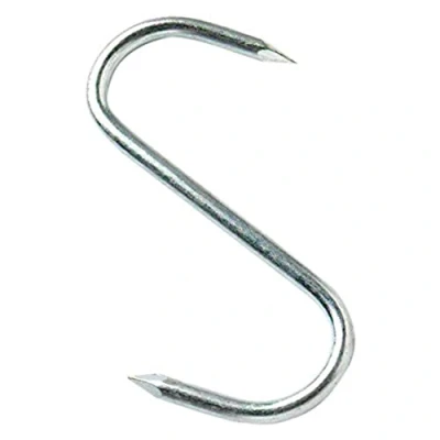 Image of Merriway BH05402 (10 Pcs) Butchers Pointed Kitchen S Hook BZP Steel 150 mm Pack of 10 Pieces
