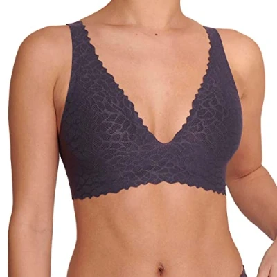 Image of Sloggi Women&#039;s Zero Feel Lace 2.0 Top Bustier, Blueberry, S