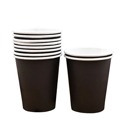 Image of Beiersi Party Paper Cups 9oz (250ml) Disposable Cups,Pack of 10 (Black)