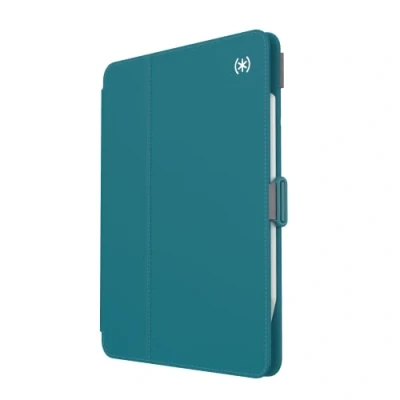 Image of Speck Case for iPad Pro 4th Generation 11 Inch Drop &amp; Camera Protection, Slim Multi Range Stand, Apple Pencil Holder Deep Sea Teal/Cloudy Grey/White