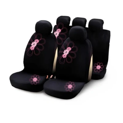 Image of Bottari SpA 29016 My Spring Flower Car Covers Black/Pink (9 Pieces)
