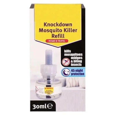 Image of Knockdown Mosquito Killer Plug in 30ml Refills Insect Keep Your Room Free Lasts for up to 45 Nights Home And Travel (30ml Extra Refills)