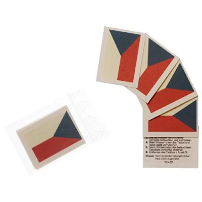 Image of 25 x Czech Republic Flag Tattoo Fan Set European Championship 2021 Temporary Body (25)