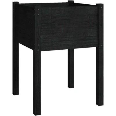 Image of vidaXL Garden Planter Black 50x50x70 cm Solid Pinewood