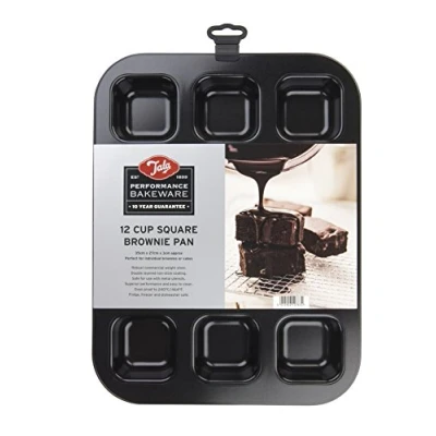 Image of Tala 10A10783 Performance 12 hole individual serving Brownie Pan with 10 Year guarantee , Black