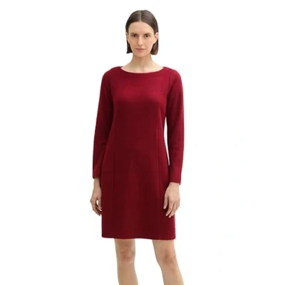 Image of TOM TAILOR Women&#039;s 1043879 Dress, 36489 Deep Red Melange, 6
