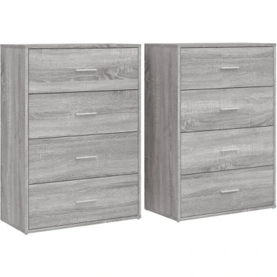 Image of vidaXL Sideboards 2 pcs Grey Sonoma 60x31x84 cm Engineered Wood