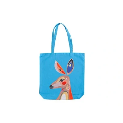 Image of Maxwell &amp; Williams Pete Cromer Large Tote Bag, Kangaroo Print, 100% Cotton, 42 x 41 cm