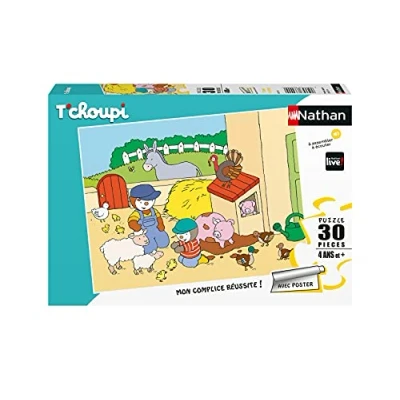 Image of Nathan 4005556863792 30 piece jigsaw puzzle T&#039;choupi à la ferme Children&#039;s