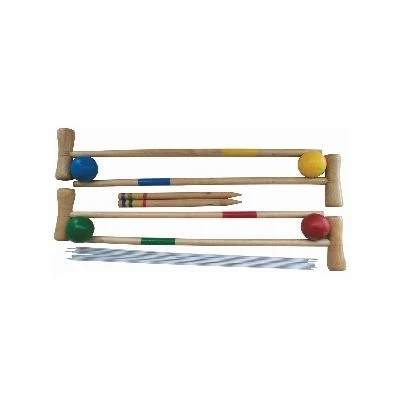 Image of 4 Person Wooden Croquet Set By Redwood