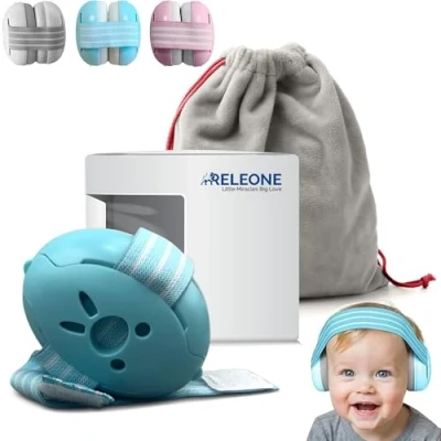 Image of Baby Ear Defenders Noise Cancelling Headphones for Newborns, Infants &amp; Toddlers (0 36 Months) Comfortable Hearing Protection Sleeping Essential Babies Kids (Blue)