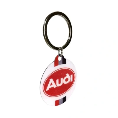 Image of Nostalgic Art Retro Keyring diameter 4 cm Audi Logo Gift Idea for Accessories Fans Metal Vintage Design, design., cm,