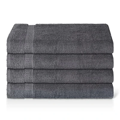 Image of Panzy 100% COTTON 500 GSM ABSORBENT TOWEL SET, QUALITY RINGSPUN 70X140 CM Bath TOWELS &amp; 50X100 HAND (4 Towels, Charcoal)