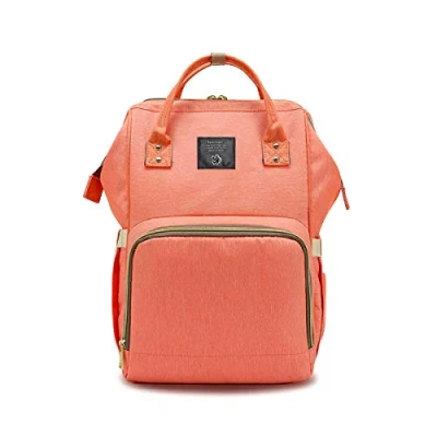 Image of SONARIN Baby Nappy Changing Backpack,Diaper Bag,Multi Function Travel Backpack Organizer with Bottle Insulated Bags,Waterproof, Large Capacity(Orange)