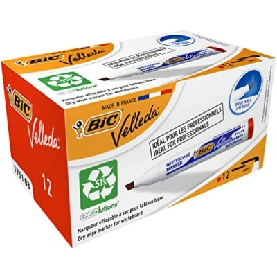 Image of BIC Velleda 1751 Ecolutions Dry Erase Felt Red, Box of 12