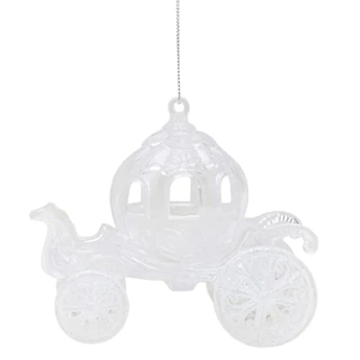 Image of Christmas Concepts® 10cm Glitter Decorated Princess Carriage Decoration (IRIDESCENT, 1)