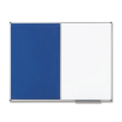 Image of Nobo Classic Combination Board Drywipe and Felt with Aluminium Frame 1200x900 mm (White/Blue)