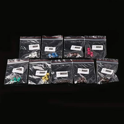 Image of Ocobudbxw 45 Pcs 9 Values Trimmer Capacitor Kit Assorted Adjustable Variable Capacitors, Blue/White/Red/Yellow/Green/Brown