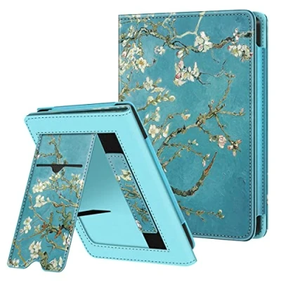 Image of FINTIE Case for 6&#039;&#039; Kobo Clara Colour (2024) / BW 2E (2022) eReader Stand Cover Protective with Card Slot and Hand Strap, Auto Wake Sleep, Blossom