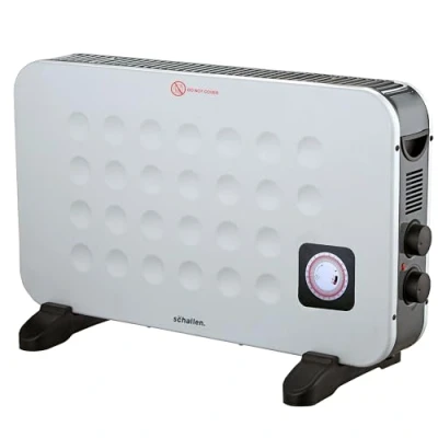 Image of Schallen 2KW Portable Electric Convector Radiator Heater with Timer &amp; Turbo Fan 3 Heat Settings, Adjustable Thermostat Overheat Protection (White)