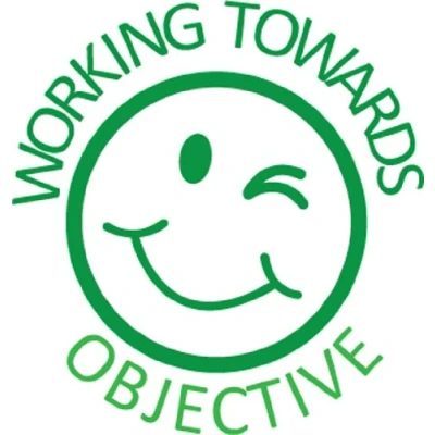 Image of &quot;Working towards objective&quot; Self inking teacher reward stamp X12152