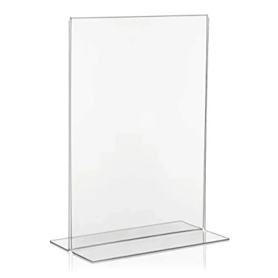Image of Vitadisplays DIN A4 T Advertising Stands, Table Acrylic Glass Stand Made from Original Plexiglas (Pack of 5)