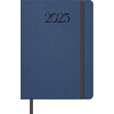 Image of Dohe 2025 Diary Day by Page, A5 Size (14 x 20 cm), 12 Months January to December, Flexible Leatherette Cover, Planner in Spanish, Office Supplies MANHATTAN Blue