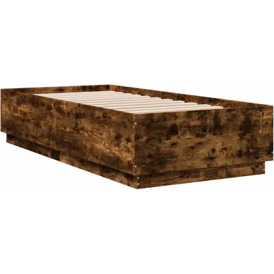 Image of vidaXL Bed Frame without Mattress Smoked Oak 100x200 cm