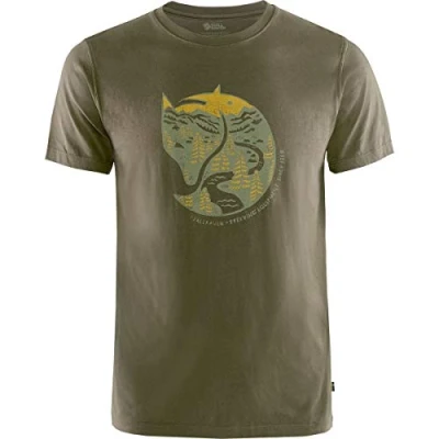 Image of Fjallraven 87220 Arctic Fox T Shirt M Mens Dark Olive