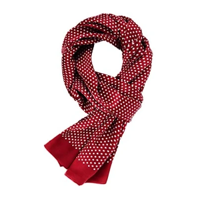 Image of WANYING Elegant 100% Silk Men&#039;s Scarf 11 Momme Scarves for Men Neckerchief Muffler Casual Business 155 x 26 cm Polka Dot Bordeaux