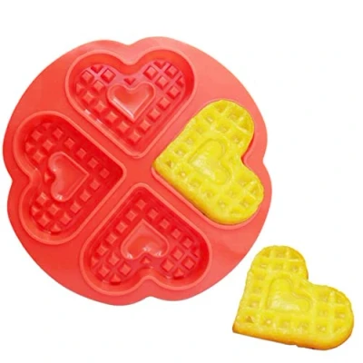 Image of TTOA Heart Silicone Waffle Mould Pancake Non Stick Cake
