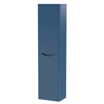 Image of Balterley Wall Hung 2 Soft Close Door Tall Unit, 400mm Satin Blue