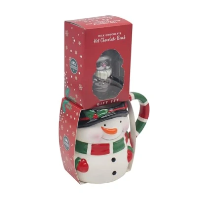 Image of Lesser &amp; Pavey Snowman Chocolate Bomb Festive Hot with Design Perfect Holiday Treat for Cozy Winter Nights Ideal Christmas Gift Kids, Friends Lovers