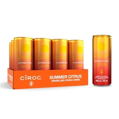 Image of Ciroc Premium Vodka │ Summer Citrus Sparkling Drink 5% vol 12x250ml Ready To Finest Fruit Flavours Sweetness Cans
