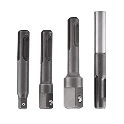 Image of 4Pcs Extension Adapter Set SDS Chuck 1/4&quot; Hex Socket and 3/8&quot; 1/2&quot; Square Connector
