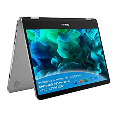 Image of ASUS Touchscreen VivoBook Flip with Microsoft Office 365 TP401MA 14 Inch Laptop (Intel Pentium Silver N5030, 4 GB RAM, 128 SSD, Windows 10 Home) Includes 1 Year