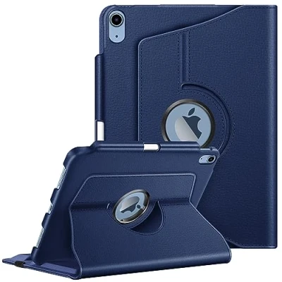 Image of FINTIE Rotating Case Compatible with iPad 10th Generation (2022 Model) 10.9 Inch 360 Degree Swivel Protective Stand Cover Pencil Holder, Auto Wake/Sleep, Navy