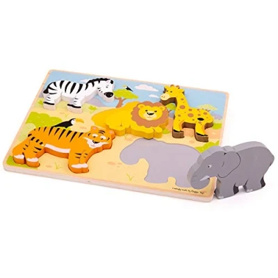 Image of Bigjigs Toys Chunky Lift Out Safari Puzzle