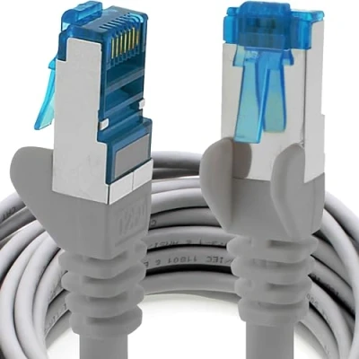 Image of 1aTTack.de 1 X 10 M CAT6a Ethernet Network Patch cable 10000 Mbit s SFTP PIMF 500 MHz gray