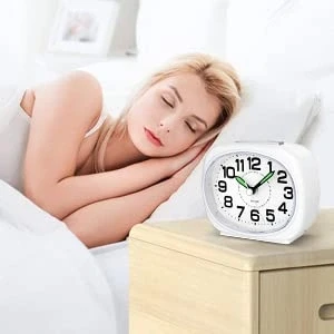 Image of Pilmoux KOEPUO Bedside Alarm Clocks Silent Non Ticking Battery Powered